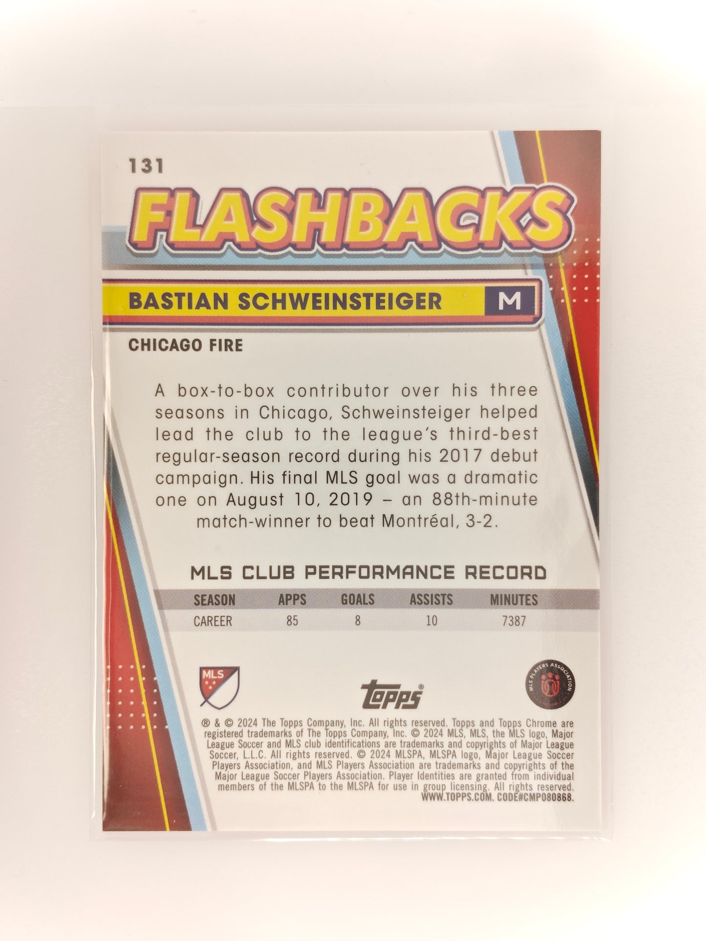 Bastian Schweinsteiger /25 Flashbacks - Topps Chrome Mls 24/25