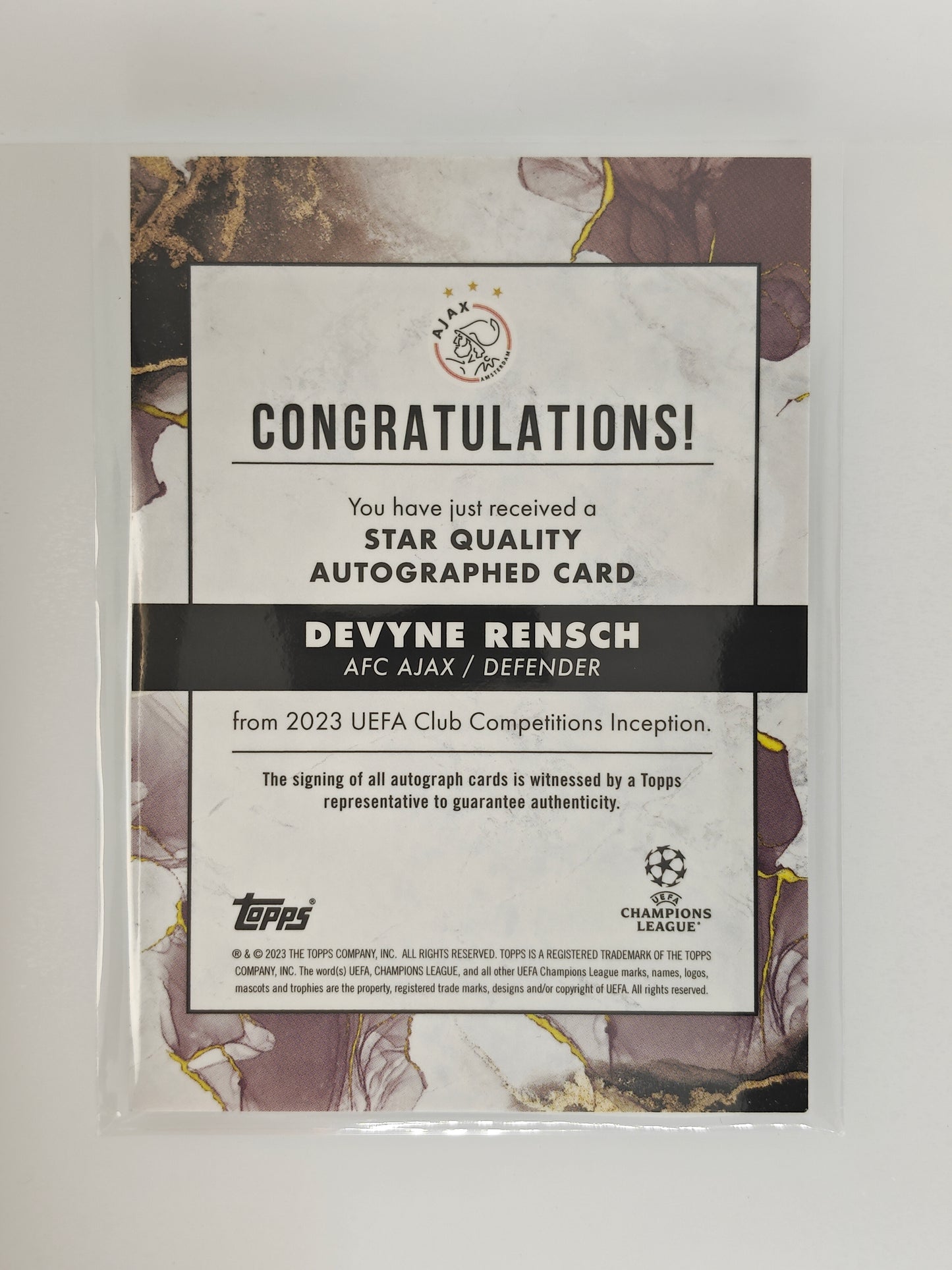 Devyne Rensch auto /49 - Topps Inceptions 23/24