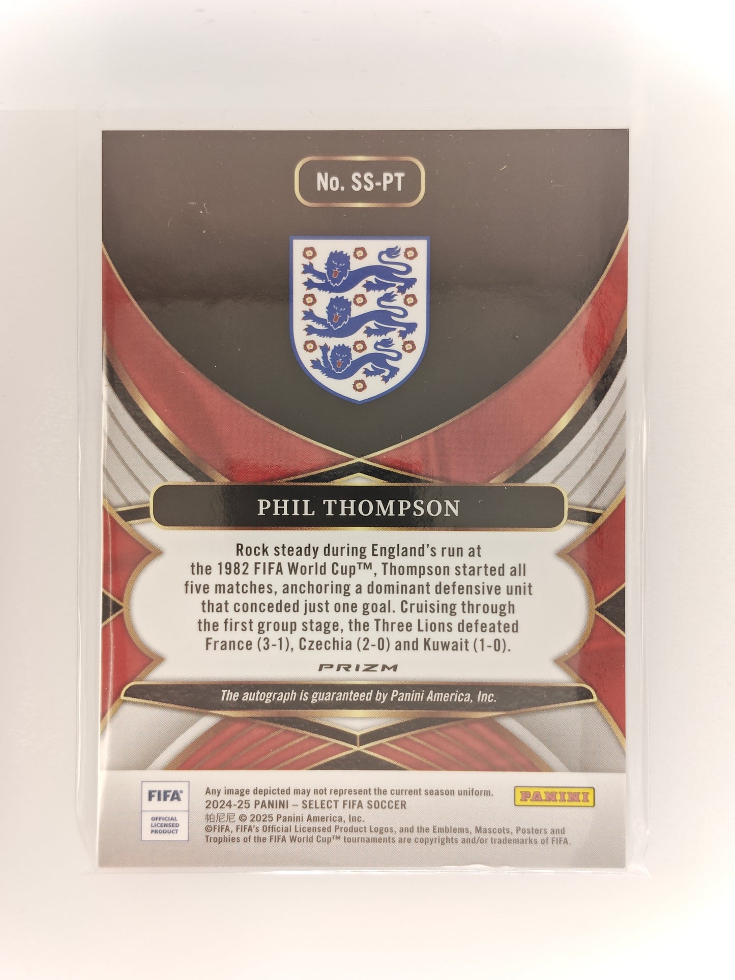 Phil Thompson auto red prizm - Panini Select Fifa 24/25