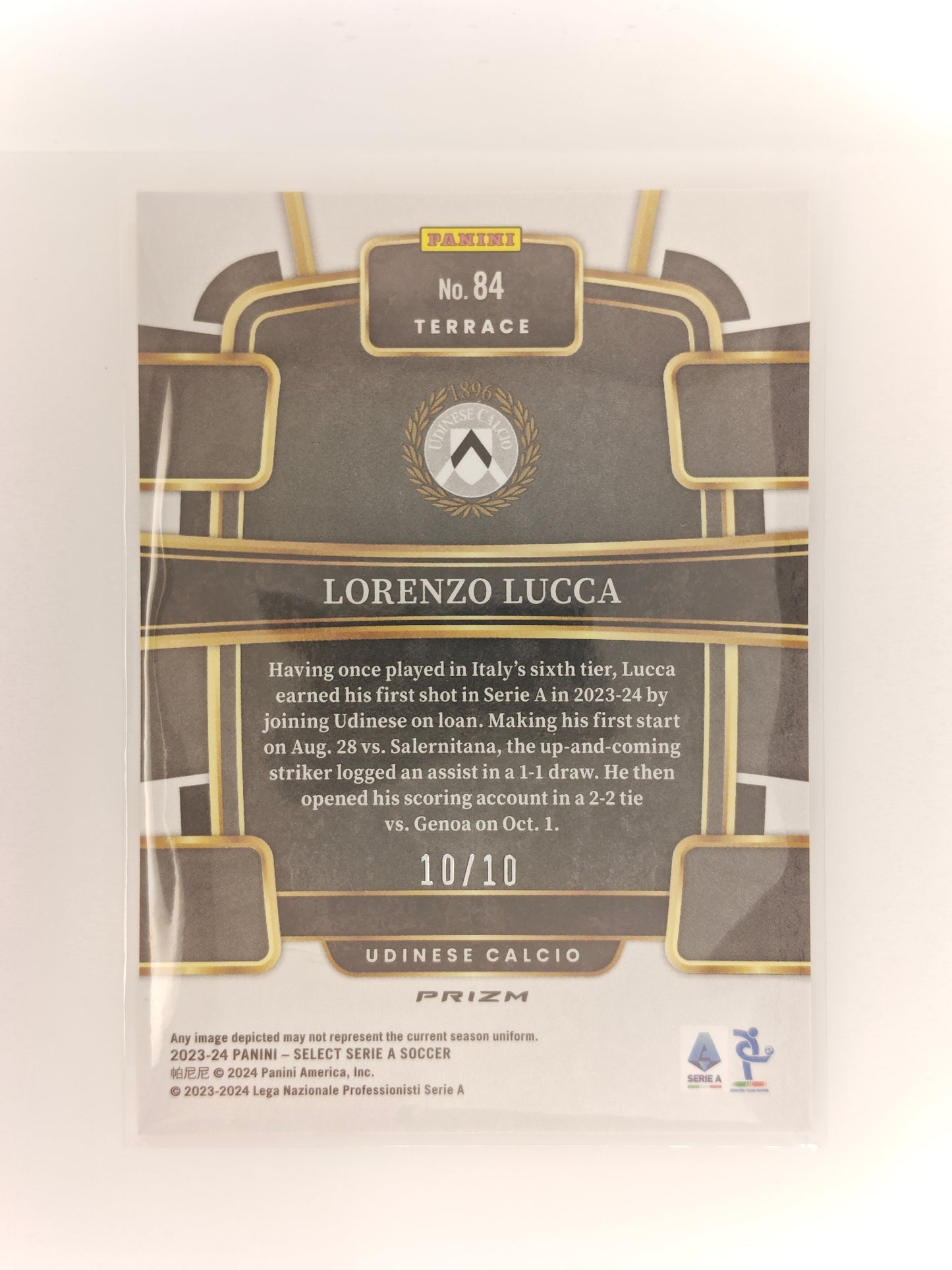 Lorenzo Lucca 10/10 - Panini Select Serie A 23/24