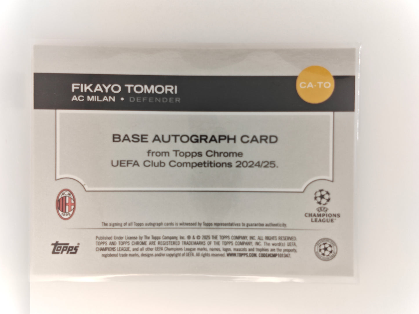 Fikayo Tomori auto /25 - Topps Chrome 24/25