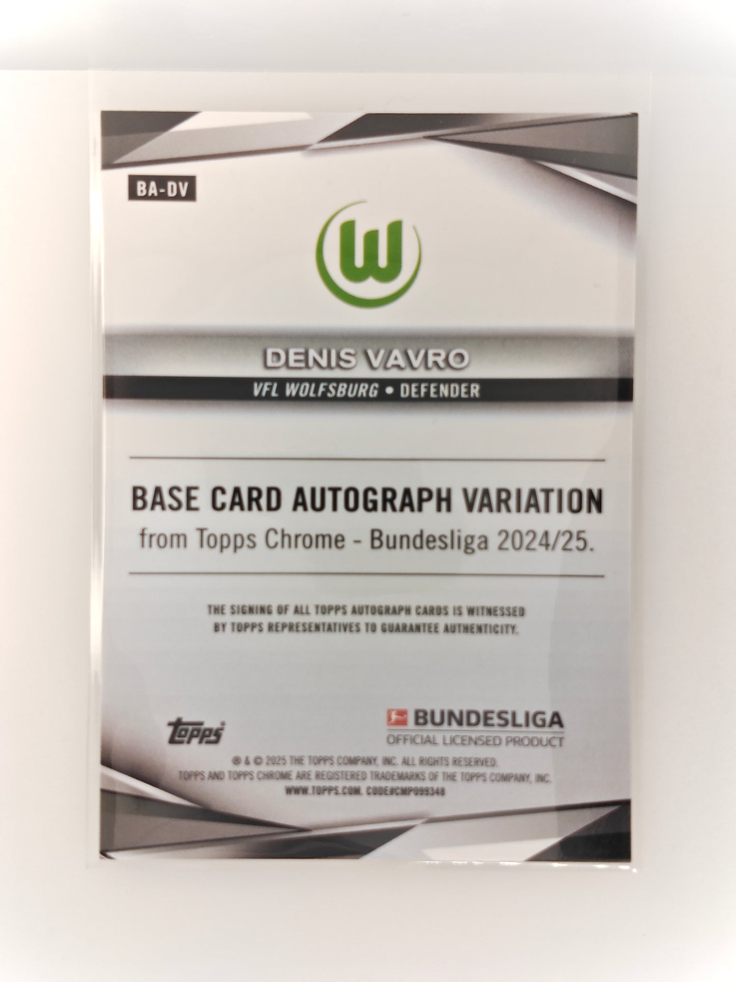 Denis Vavro auto /50 - Topps Chrome Bundesliga 24/25