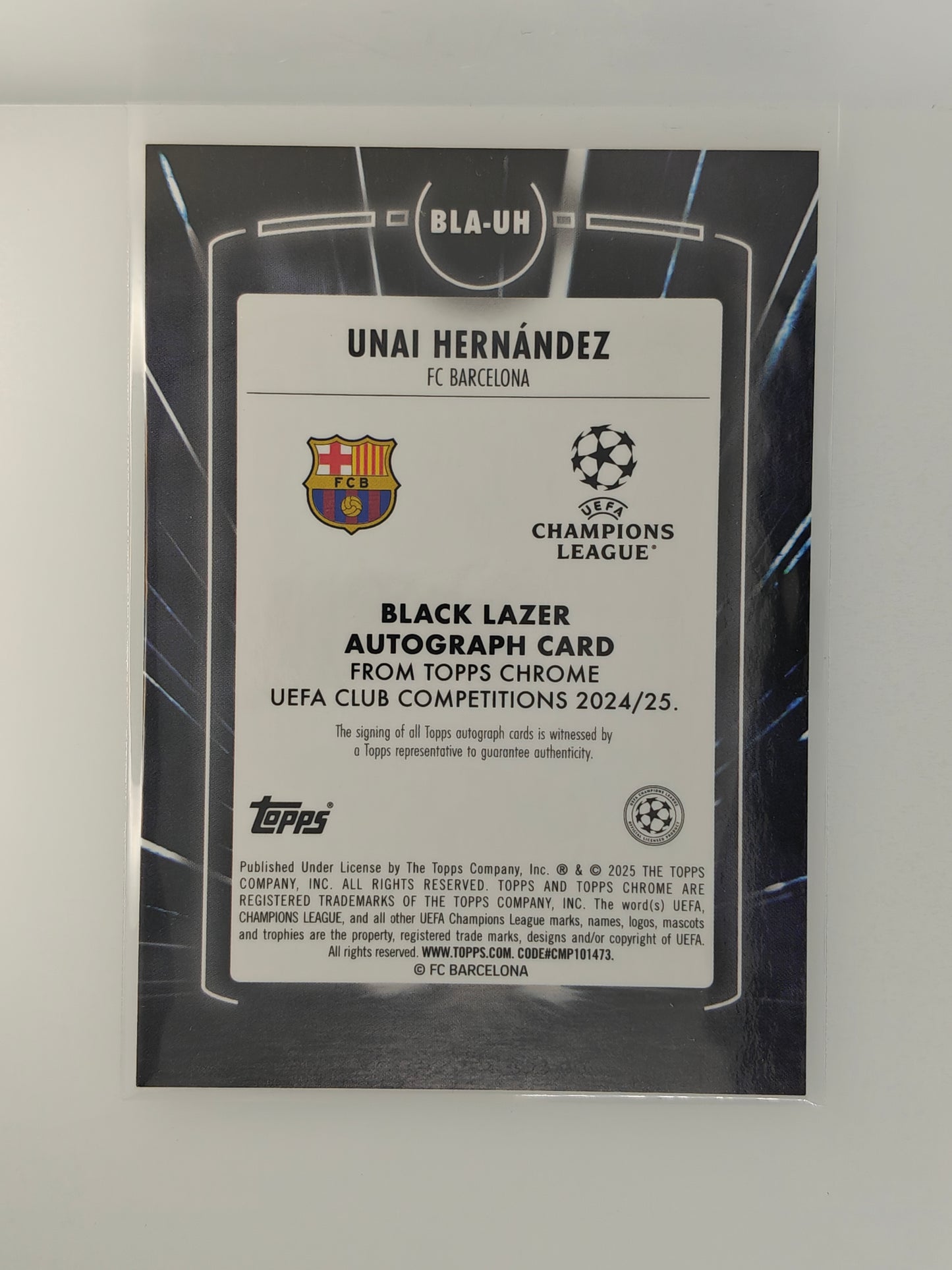 Unai Hernandez auto RC black lazer - Topps Chrome 24/25