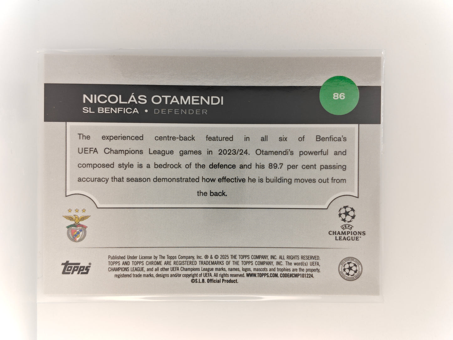 Nicolas Otamendi /10 - Topps Chrome 24/25
