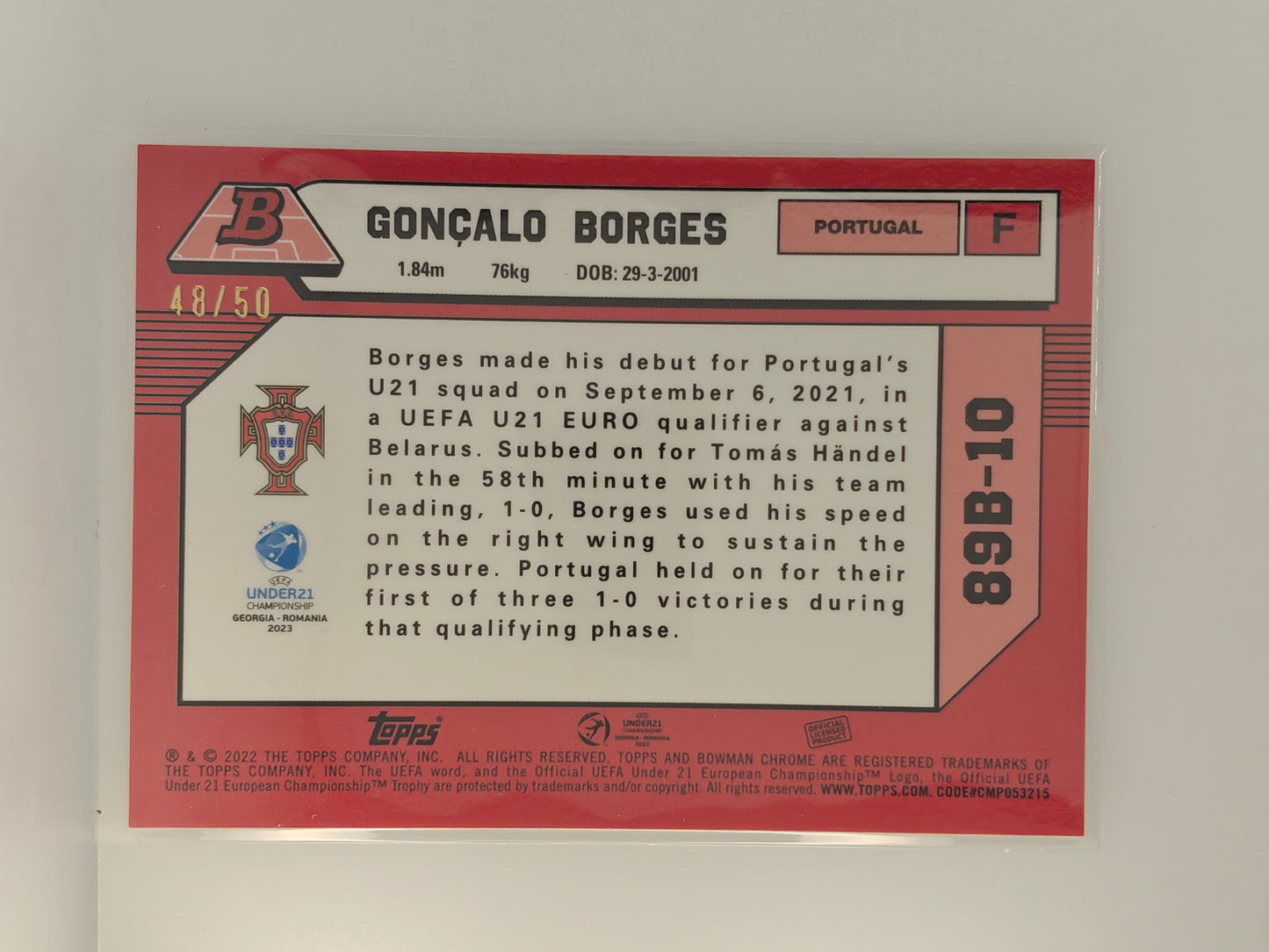 Goncalo Borges /50 - Topps Bowman under 21 euro
