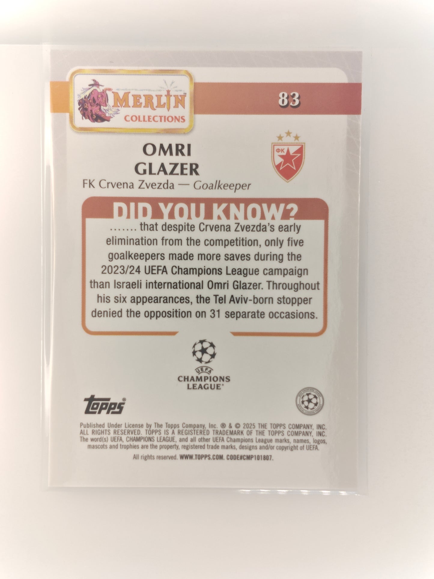 Omri Glazer /35 - Topps Merlin 24/25