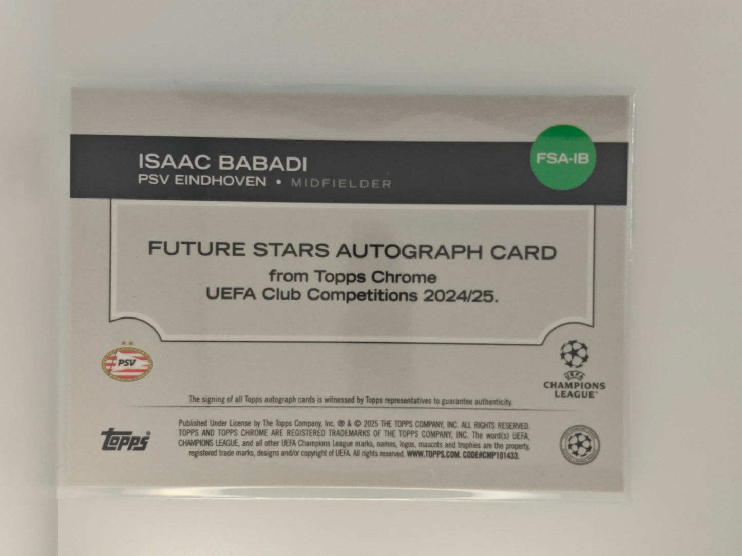Isaac Babadi auto /199 - Topps Chrome 24/25