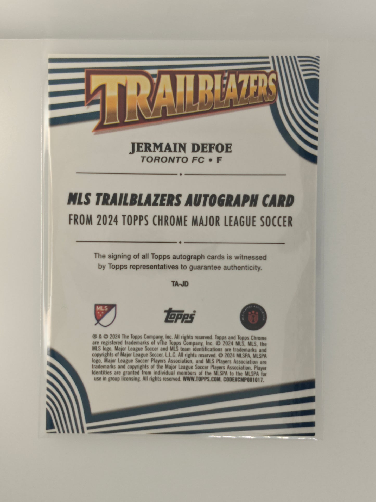 Jermain Defoe auto /99 Trailblazers - Topps Chrome Mls 24/25