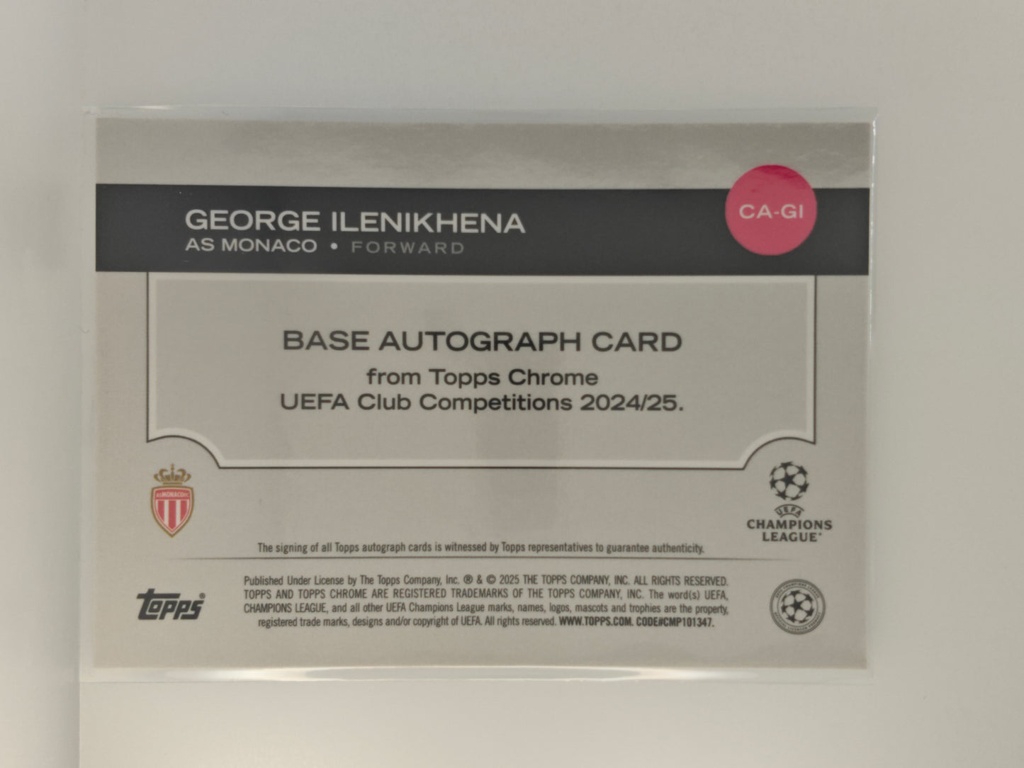 George Ilenikhena auto RC - Topps Chrome 24/25