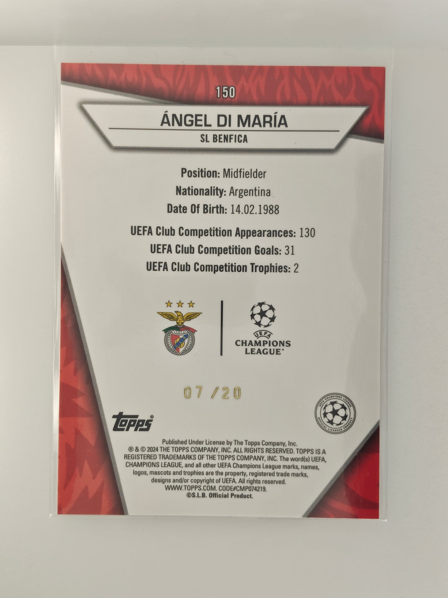 Angel Di Maria /25 - Topps Superstars 23/24