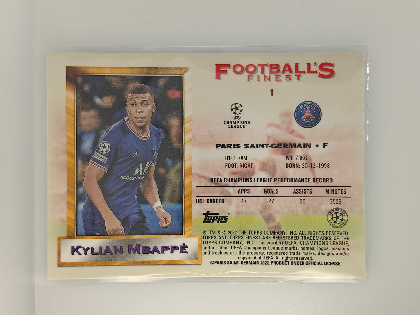 Kylian Mbappe - Topps Finest flashbacks 21/22