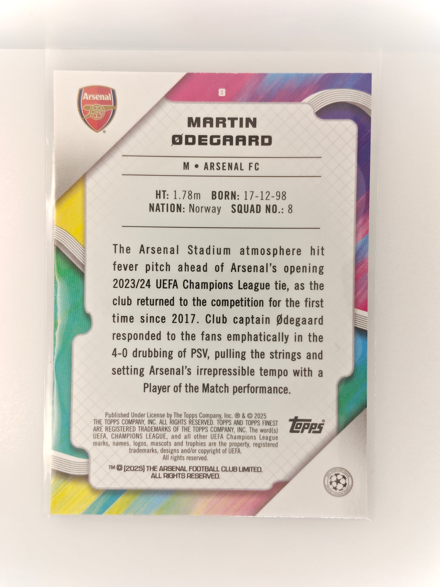 Martin Ødegaard /250 - Topps Finest 24/25