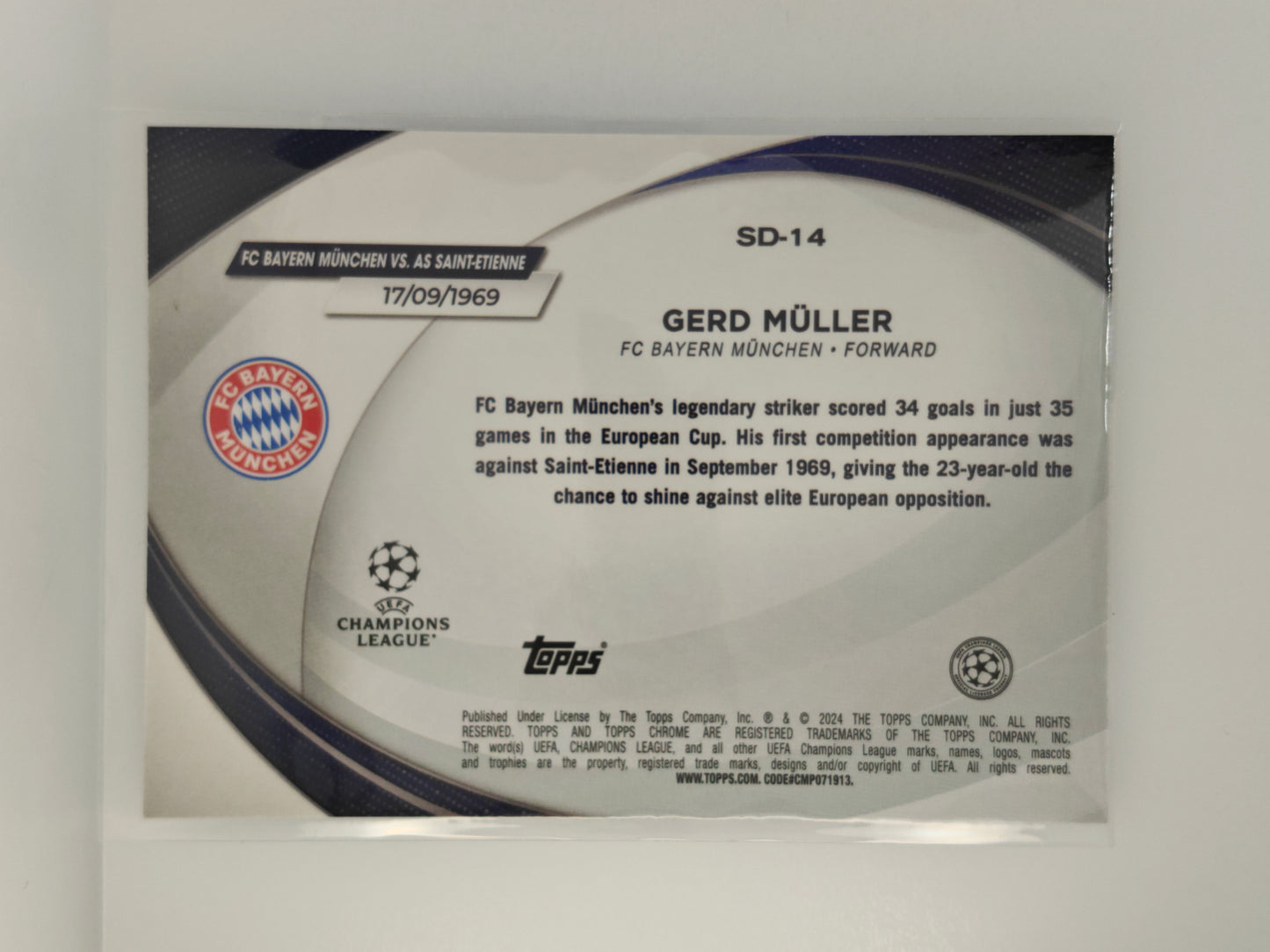 Gerd Muller Starball Debut - Topps Chrome 23/24