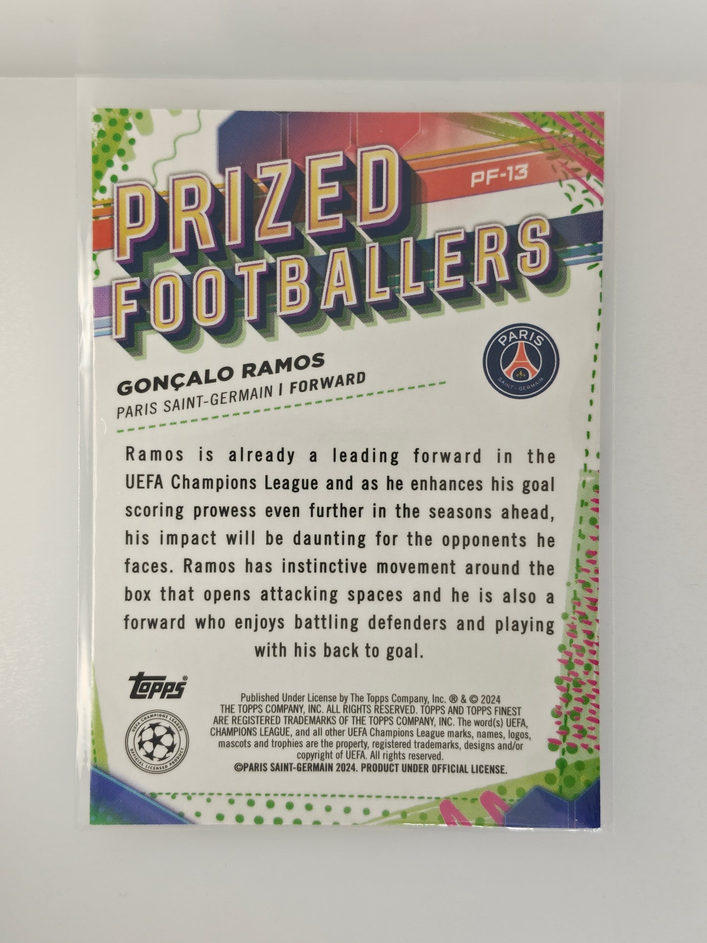 Goncalo Ramos Prized Footballers - Topps Finest 23/24