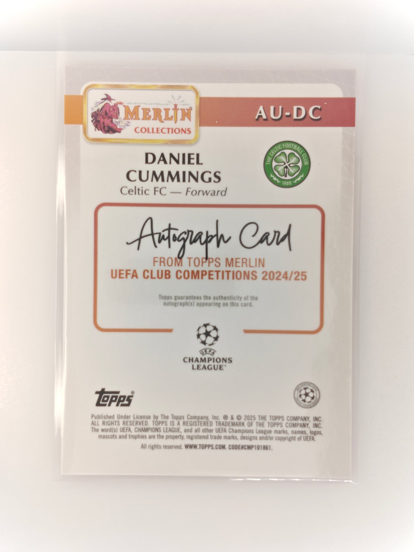 Daniel Cummings auto /125 RC - Topps Merlin 24/25