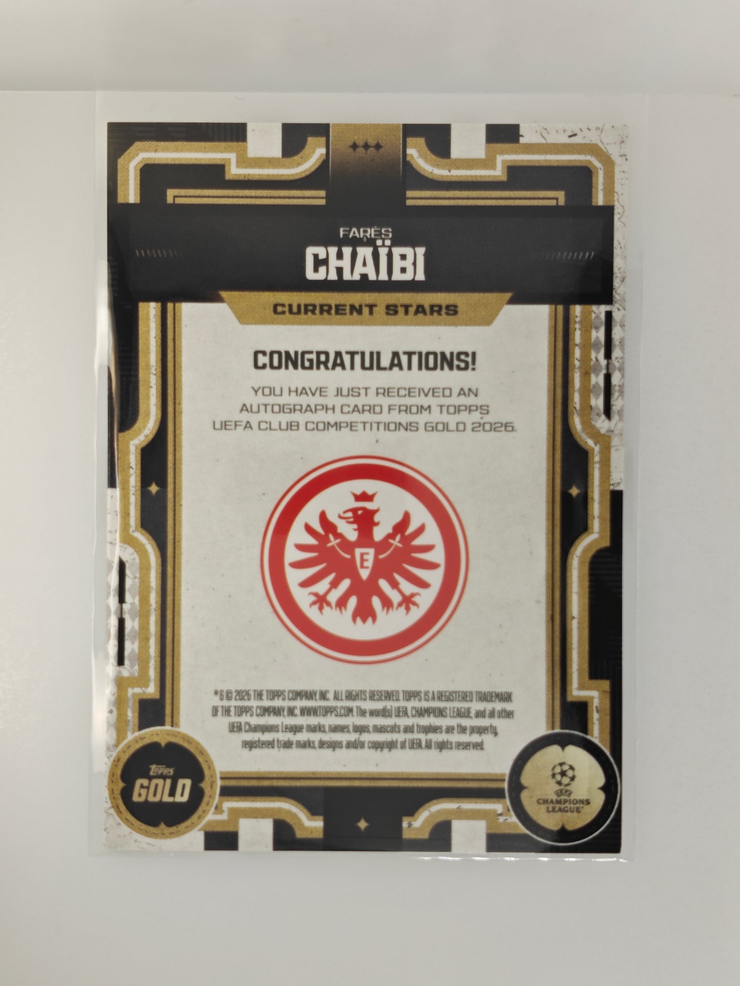 Fares Chaibi auto - Topps Gold 25/26