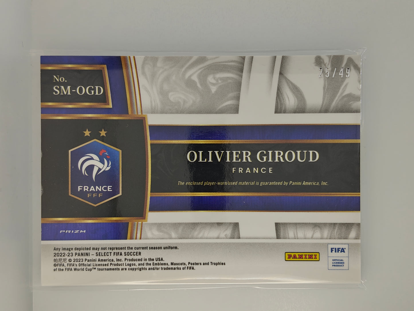 Olivier Giroud patch /49 - Panini Select Fifa 22/23