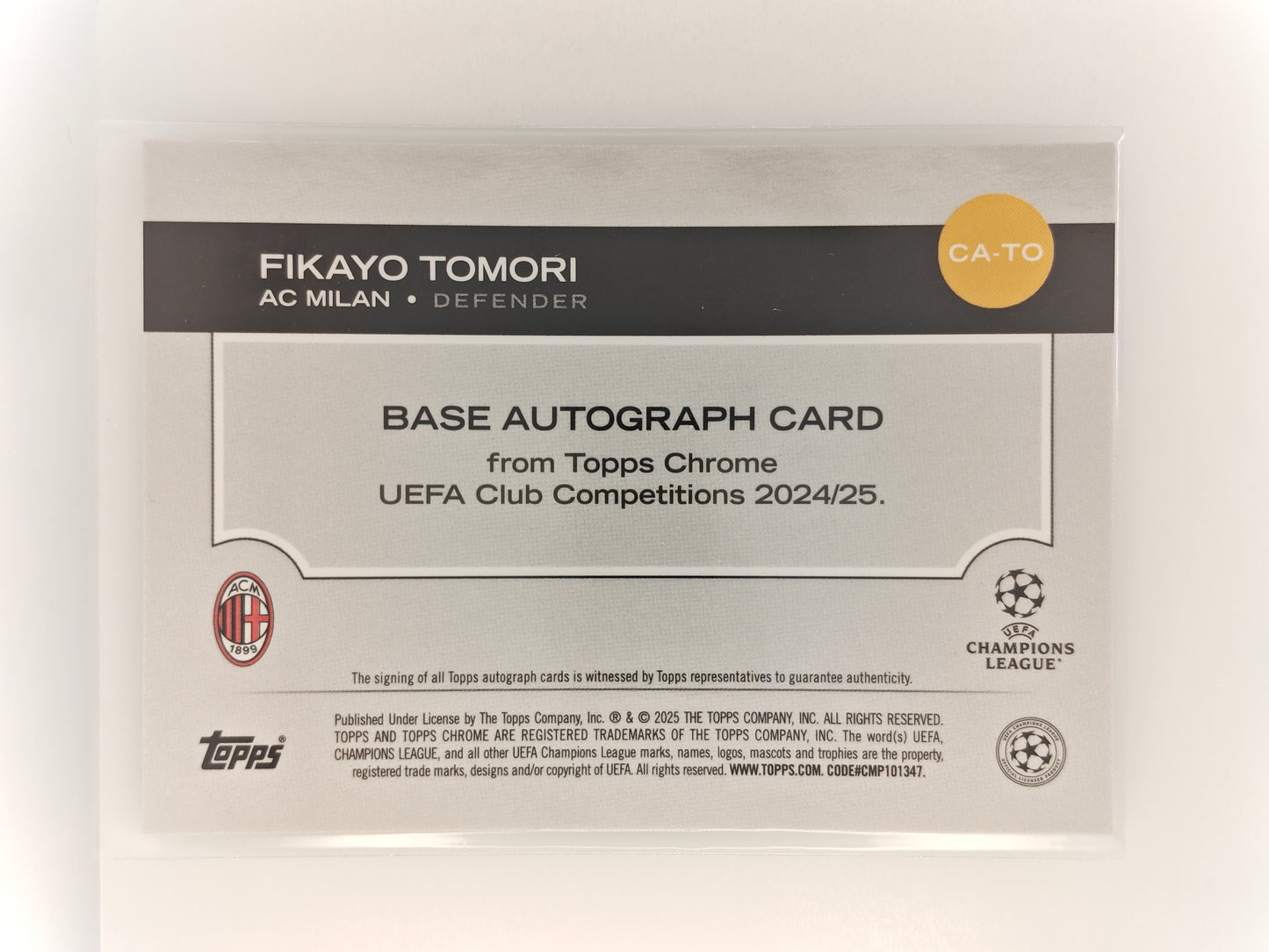 Fikayo Tomori auto /99 - Topps Chrome 24/25