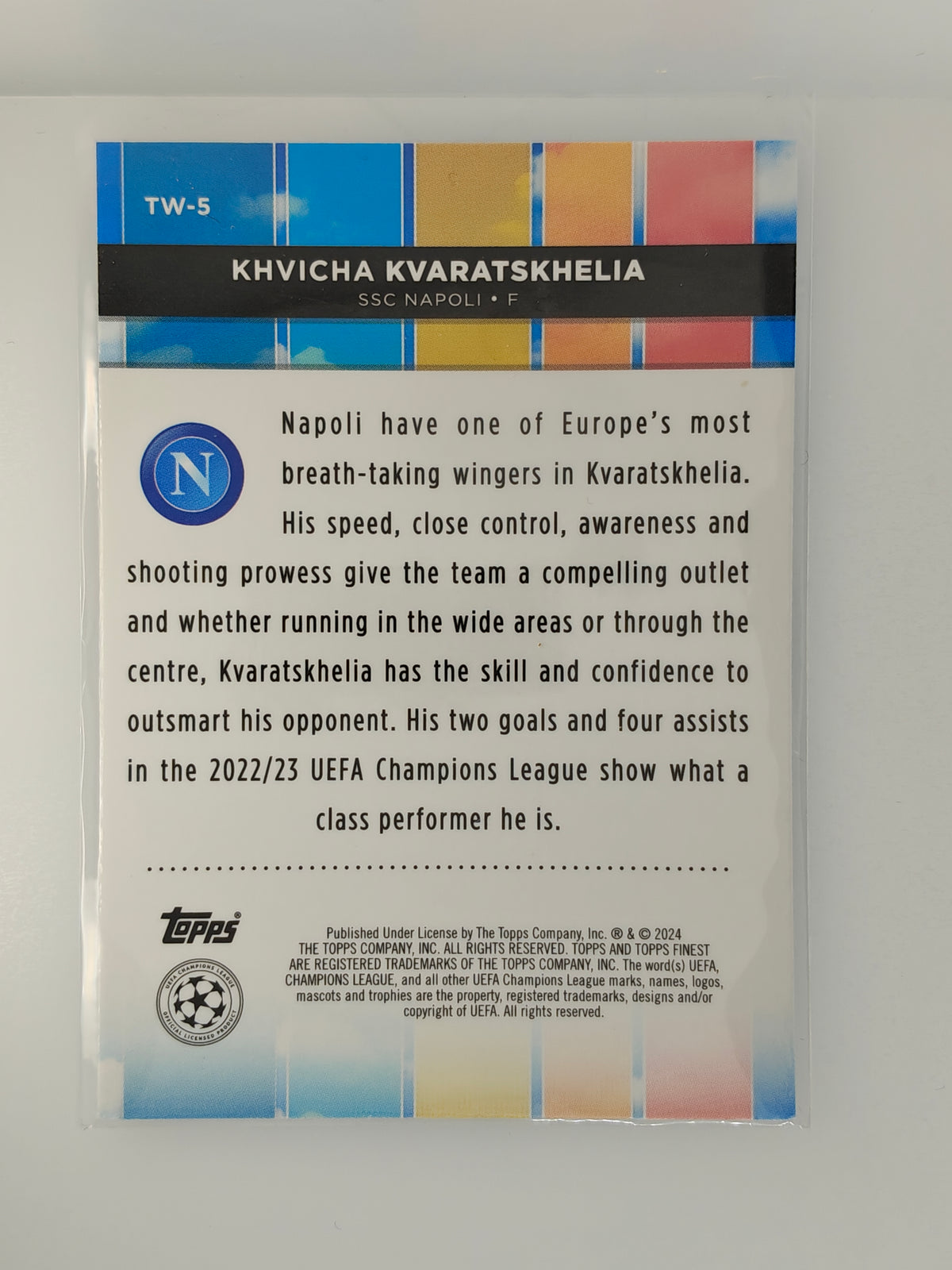 Khvicha Kvaratskhelia Top of the world - Topps Finest 23/24
