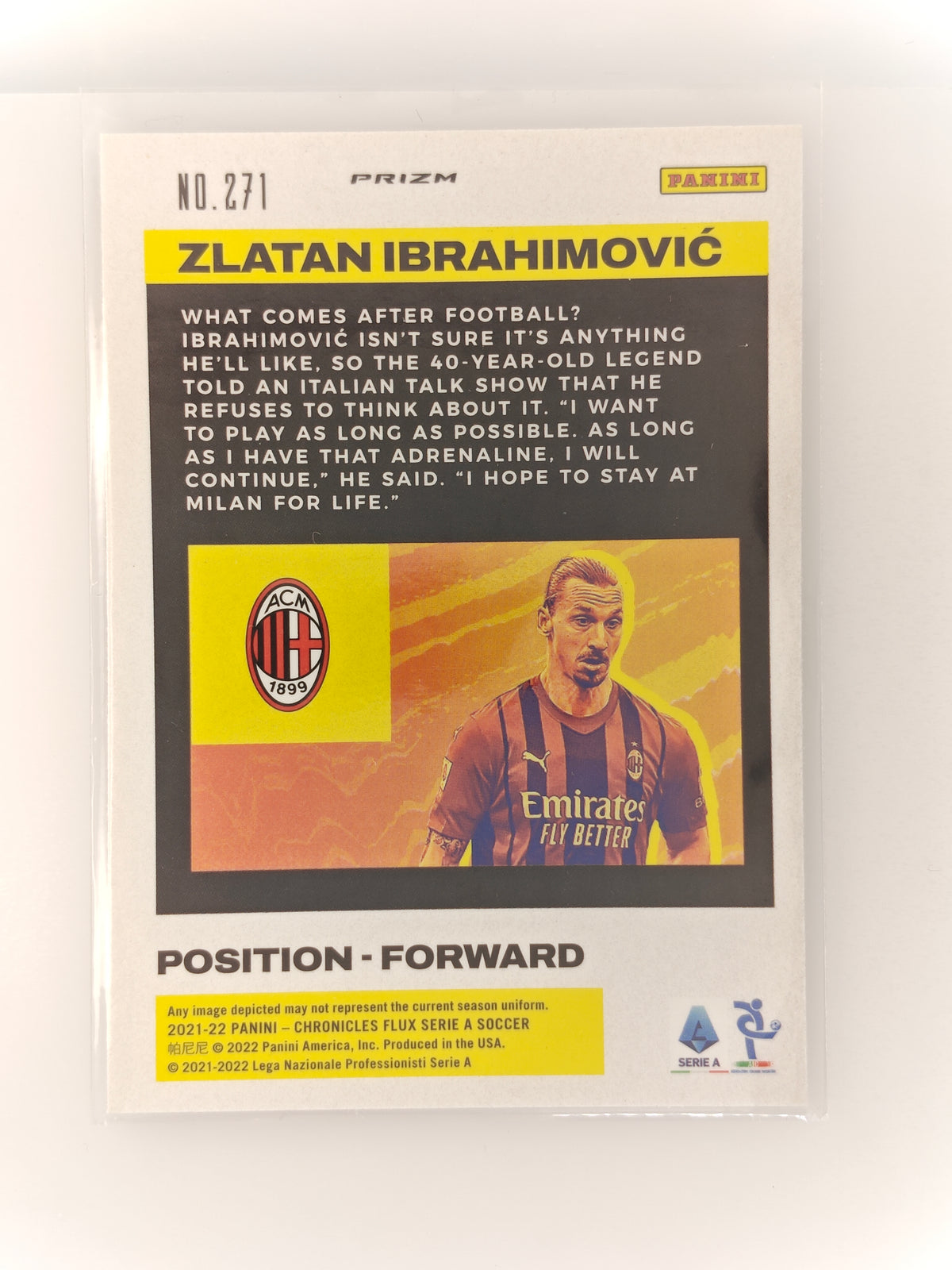 Zlatan Ibrahimovic Flux purple mojo - Panini Chronicles 21/22