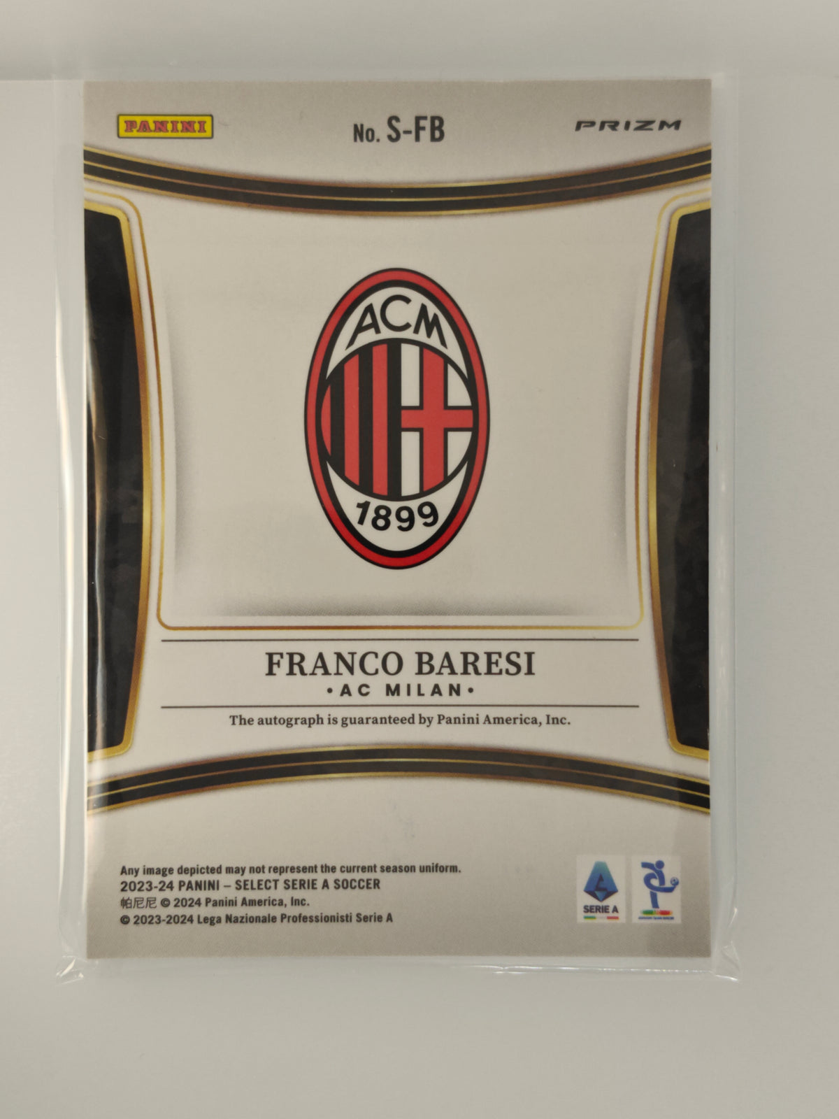 Franco Baresi auto - Panini Select Serie A 23/24