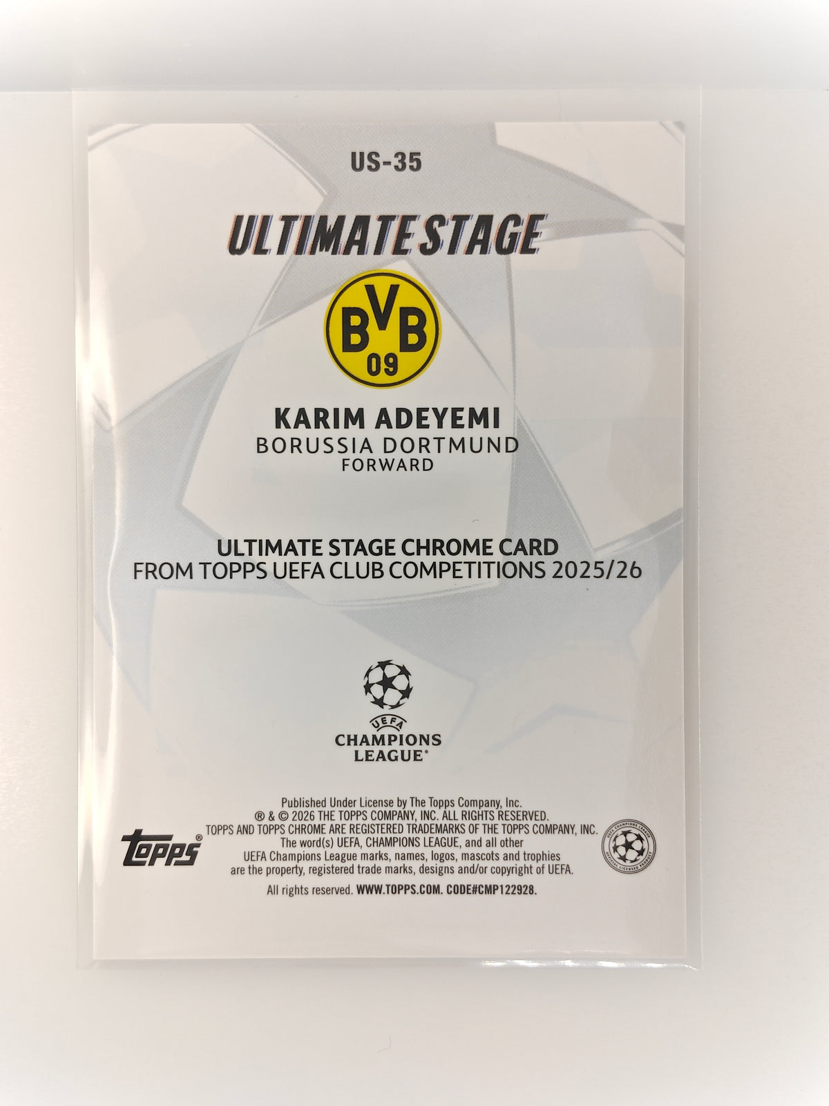 Karim Adeyemi /50 Ultimate Stage - Topps Flagship 24/25
