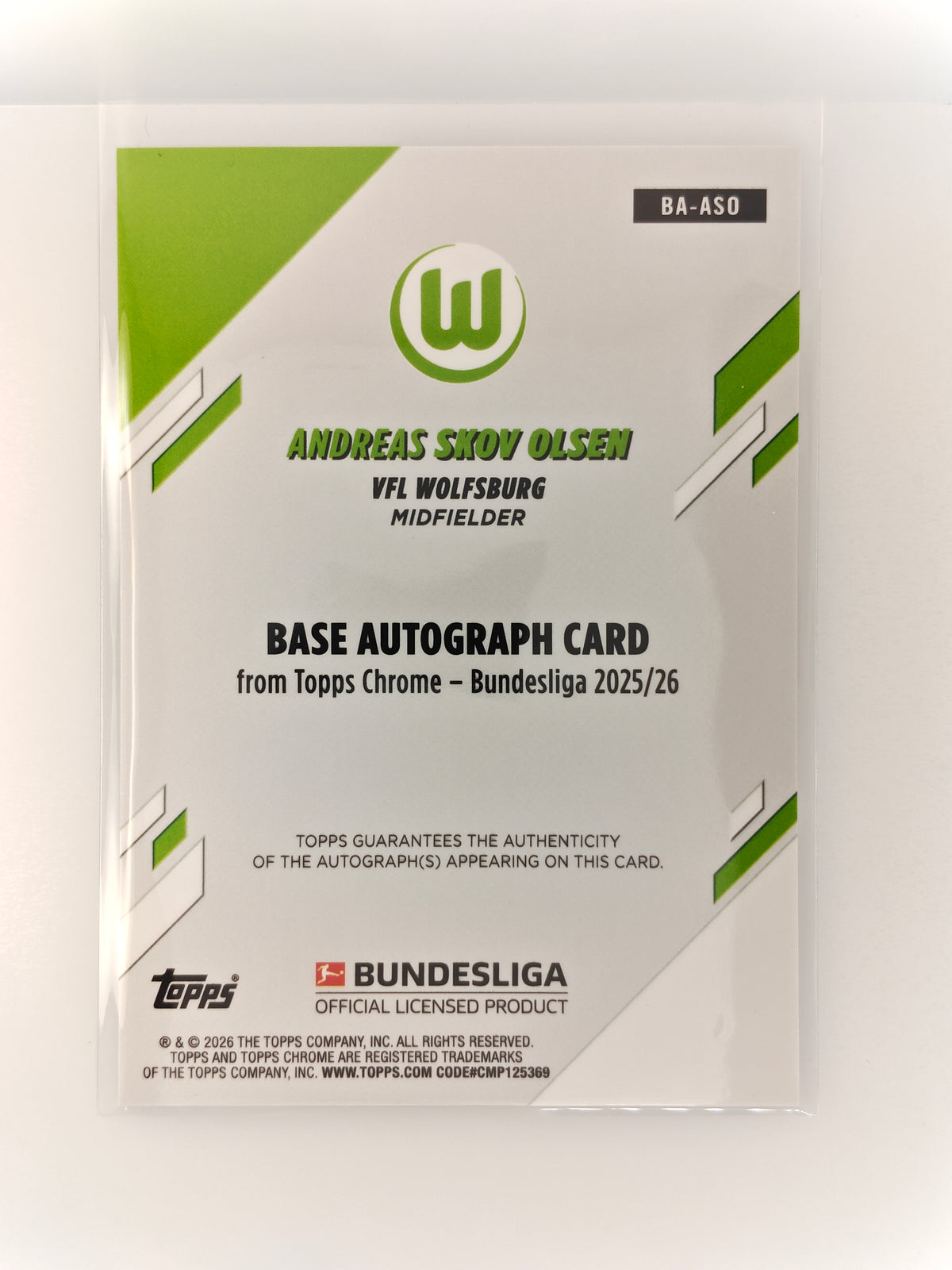 Andreas Skov Olsen auto /75 - Topps Chrome Bundesliga 25/26