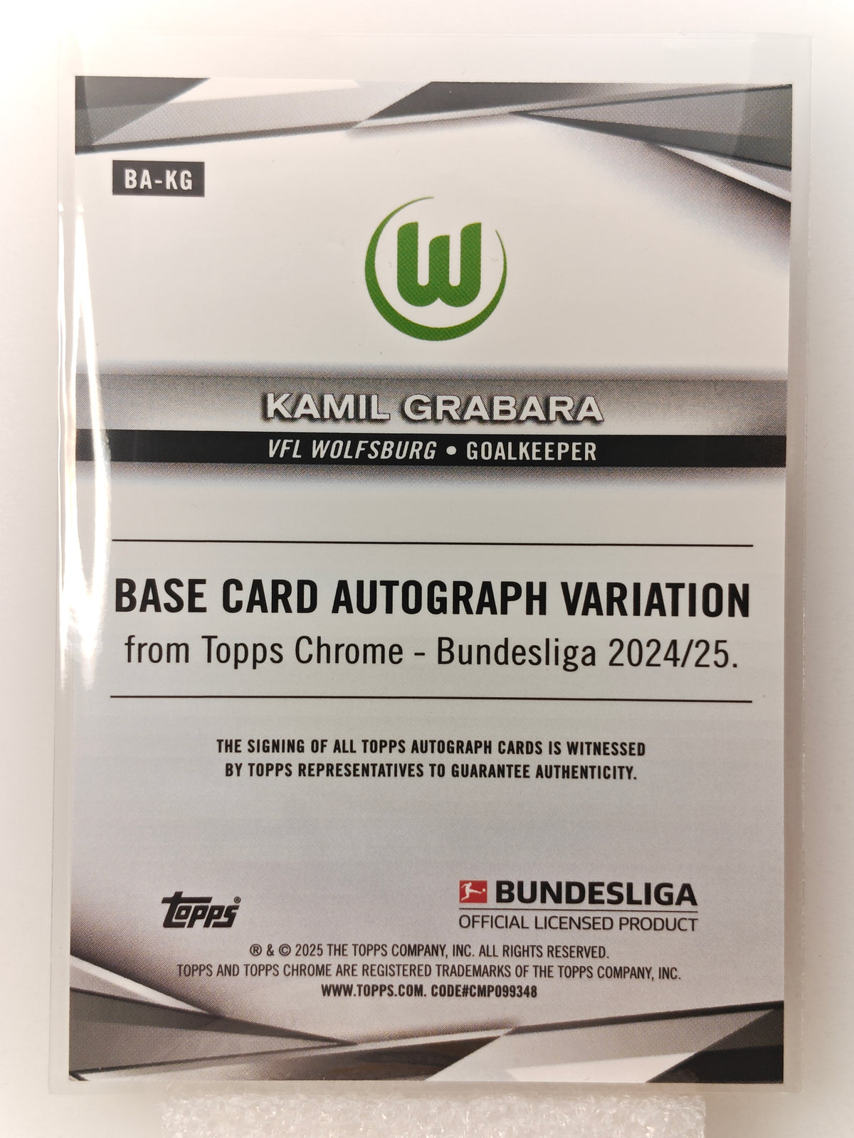 Kamil Grabara auto /25 - Topps Chrome Bundesliga 24/25