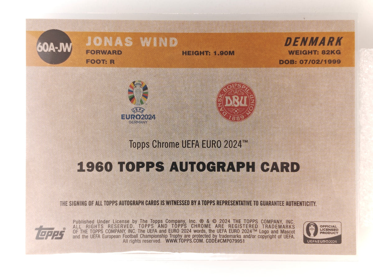 Jonas Wind auto /25 1960 instert - Topps Chrome Euro 24