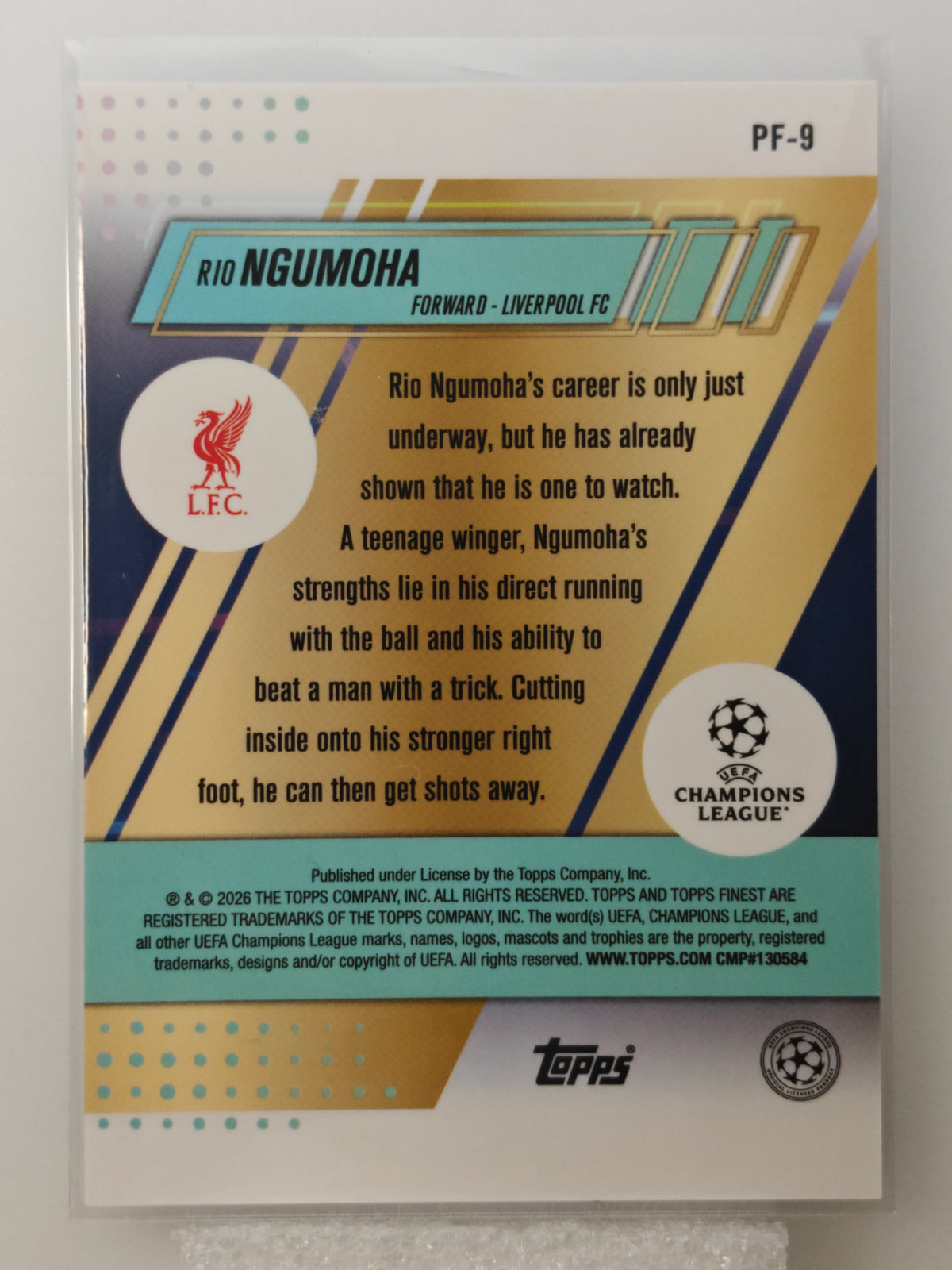 Rio Ngumoha /75 RC - Topps Finest 25/26