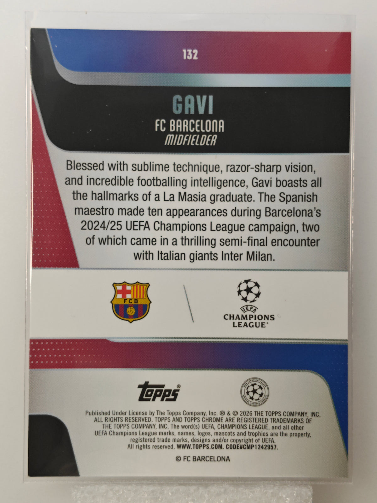 Gavi /250 - Topps Chrome 25/26