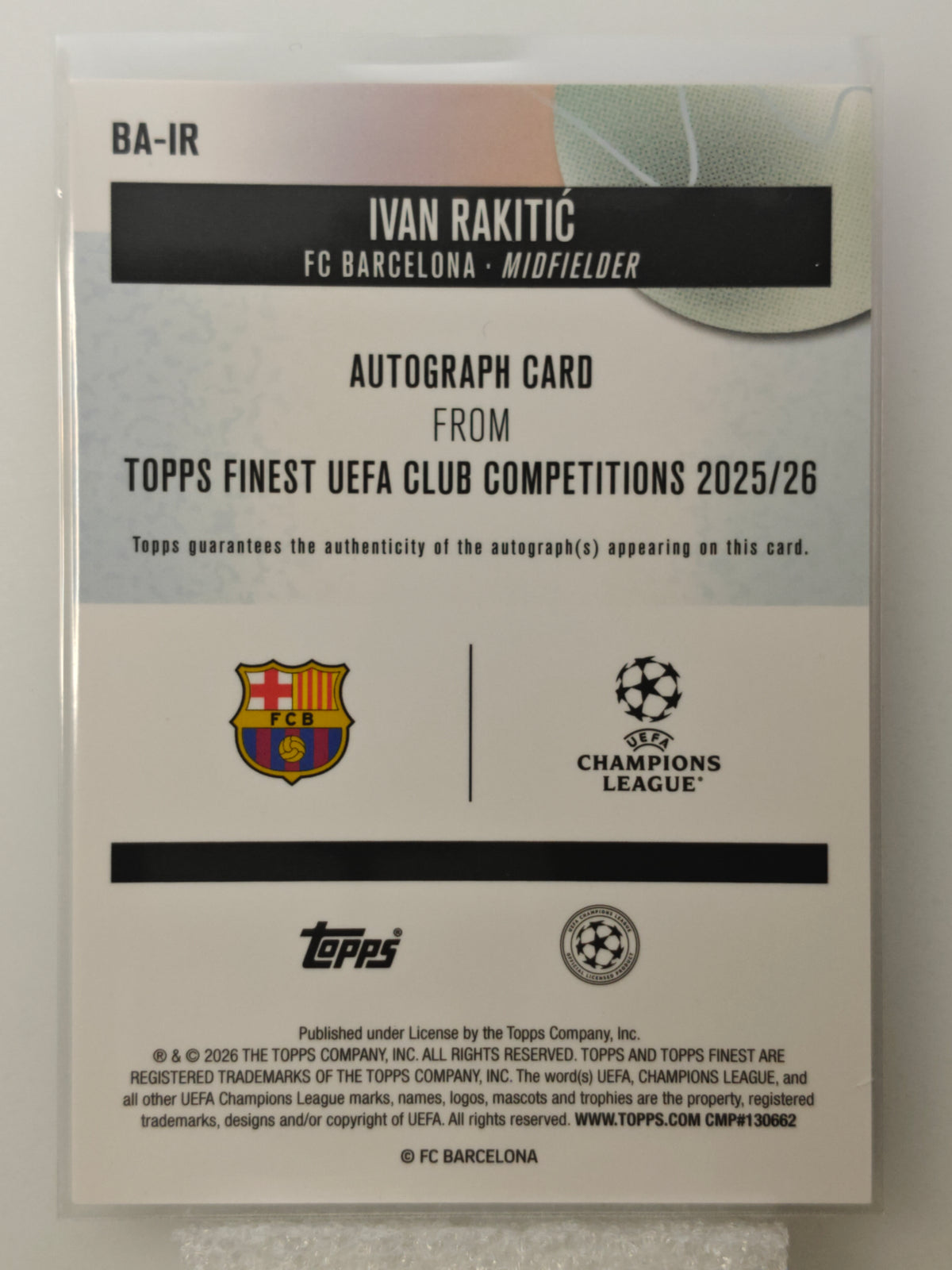 Ivan Rakitic auto /250 - Topps Finest 25/26