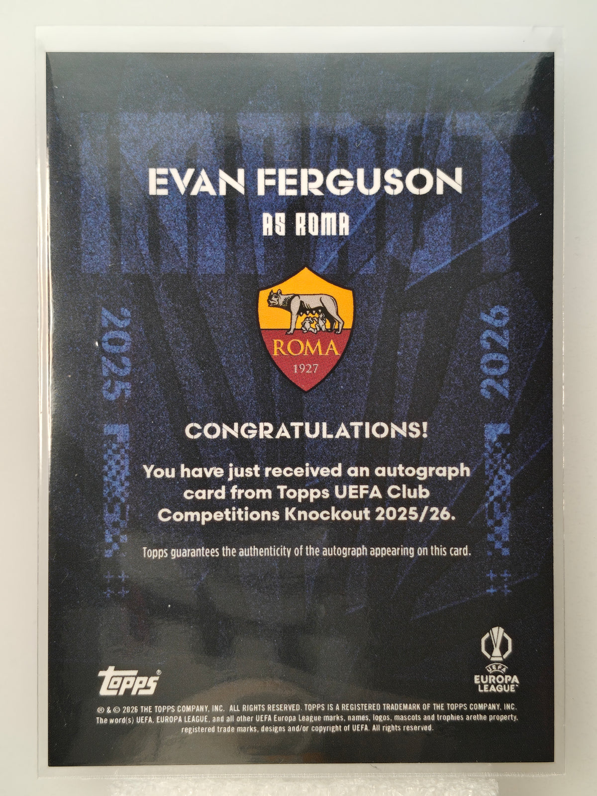 Evan Ferguson auto /99 - Topps Knockout 25/26