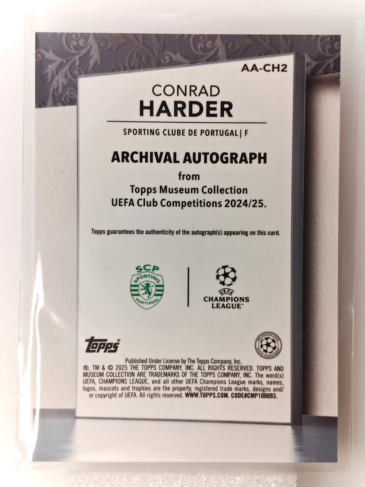 Conrad Harder auto /99 RC - Topps Museum 24/25