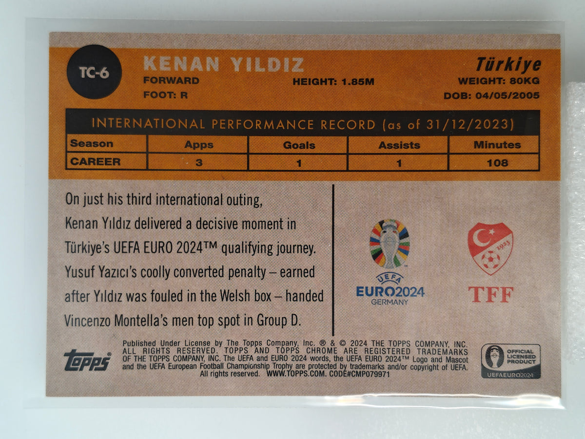 Kenan Yildiz /125 national debut - Topps Chrome Euro 24
