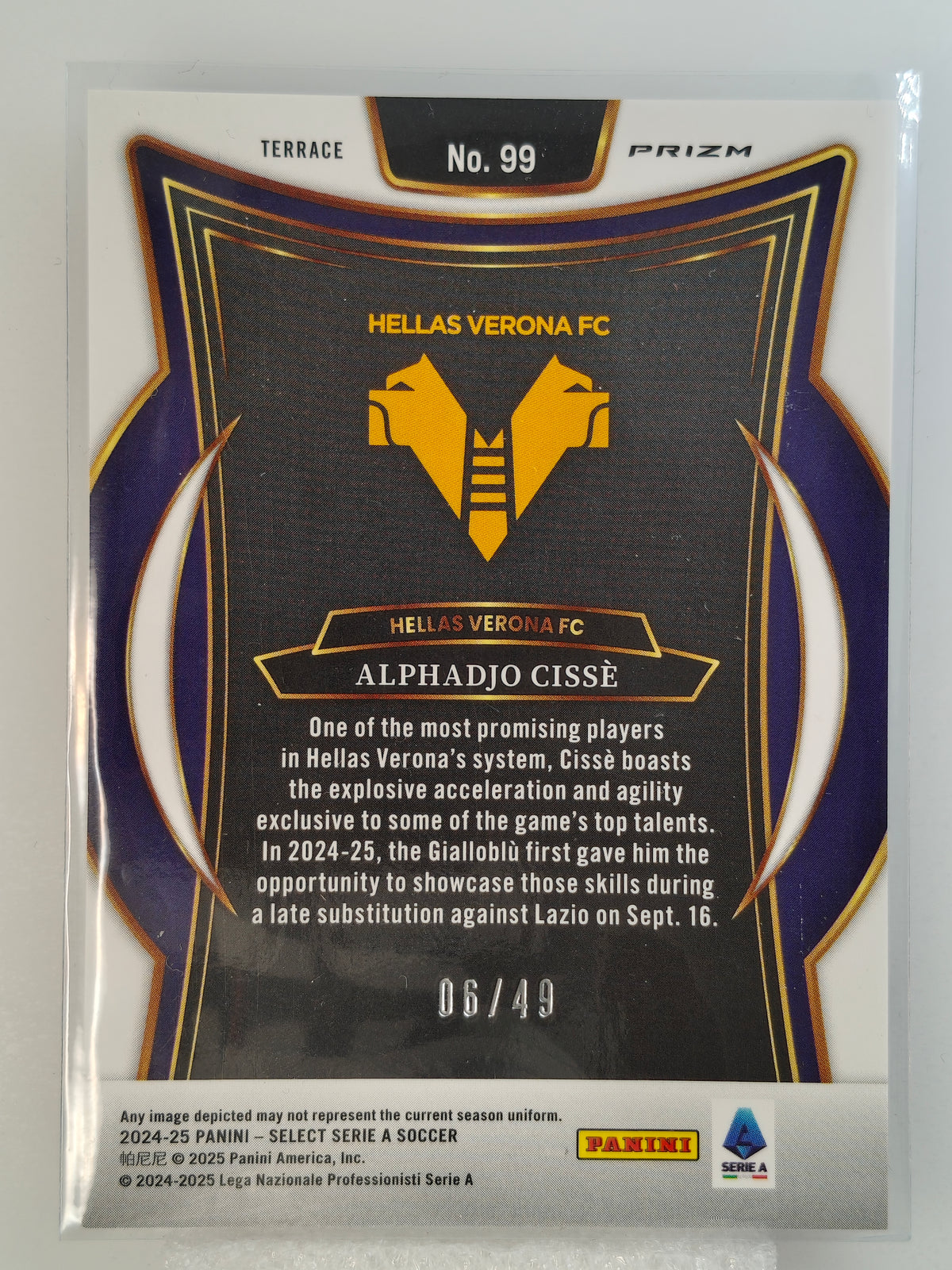 Alphadjo Cisse /49 RC - Panini Select Serie A 24/25