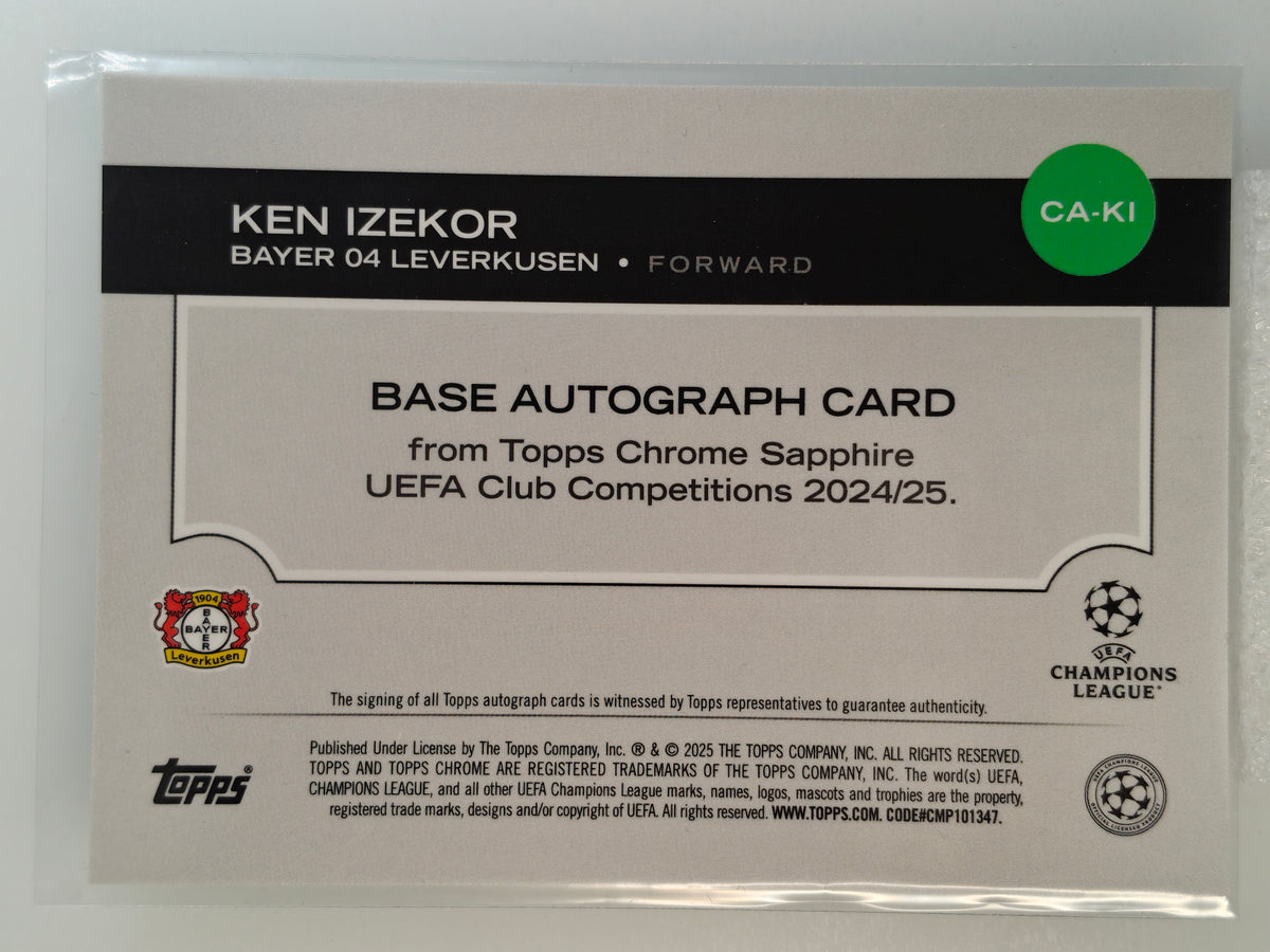 Ken Izekor auto /99 RC - Topps Chrome 24/25