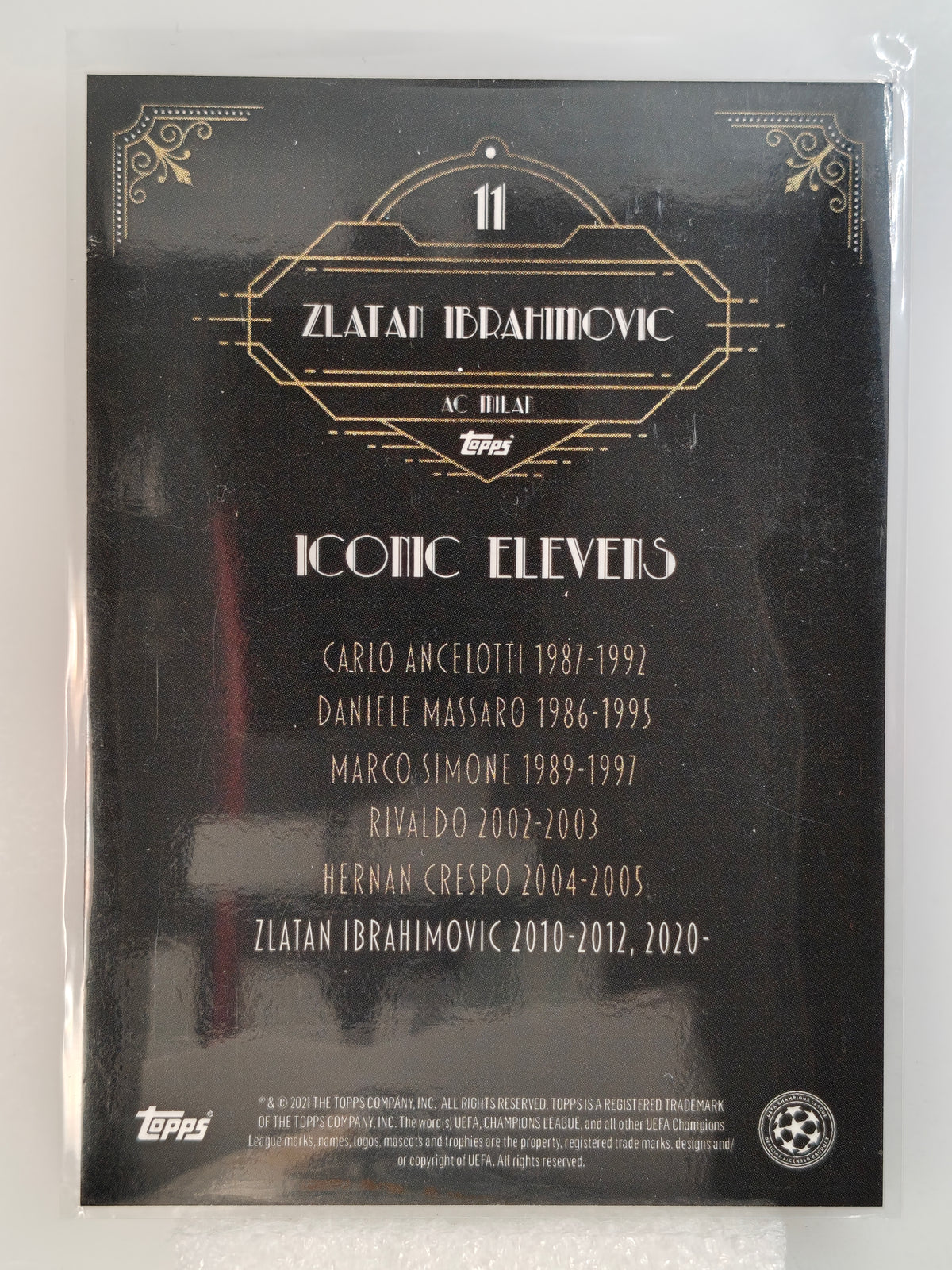 Zlatan Ibrahimovic iconic elevens - Topps Deco 21/22