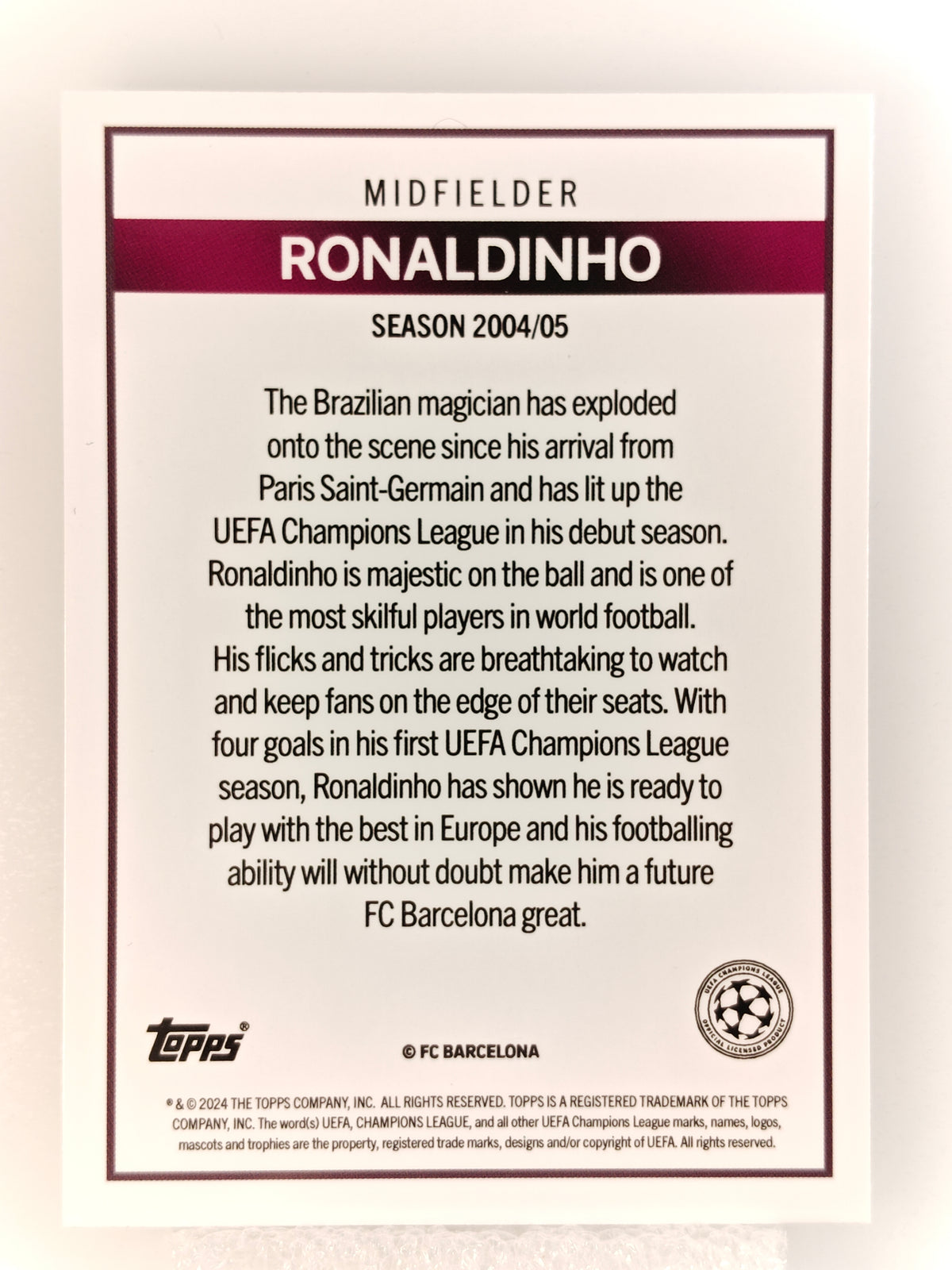 Ronaldinho Lost Rookie - Topps The lost rookies