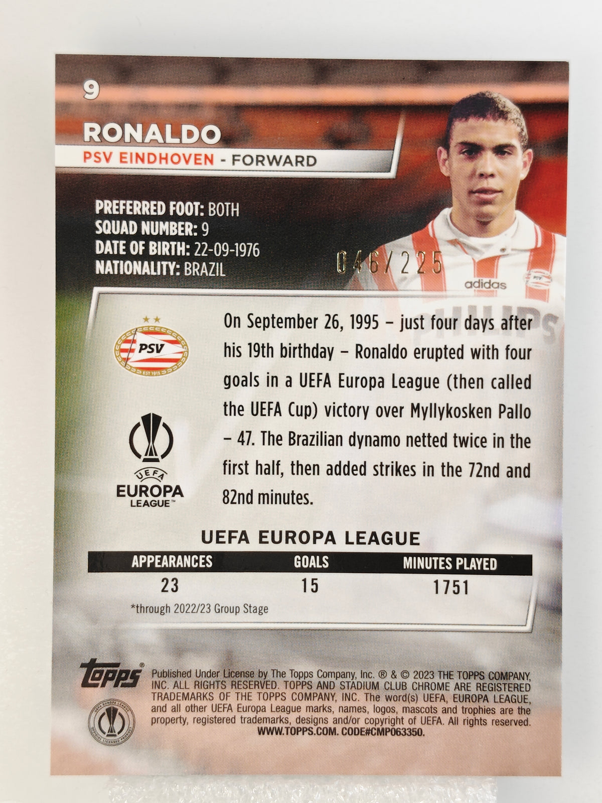 Ronaldo /225 - Topps Stadium Chrome 22/23