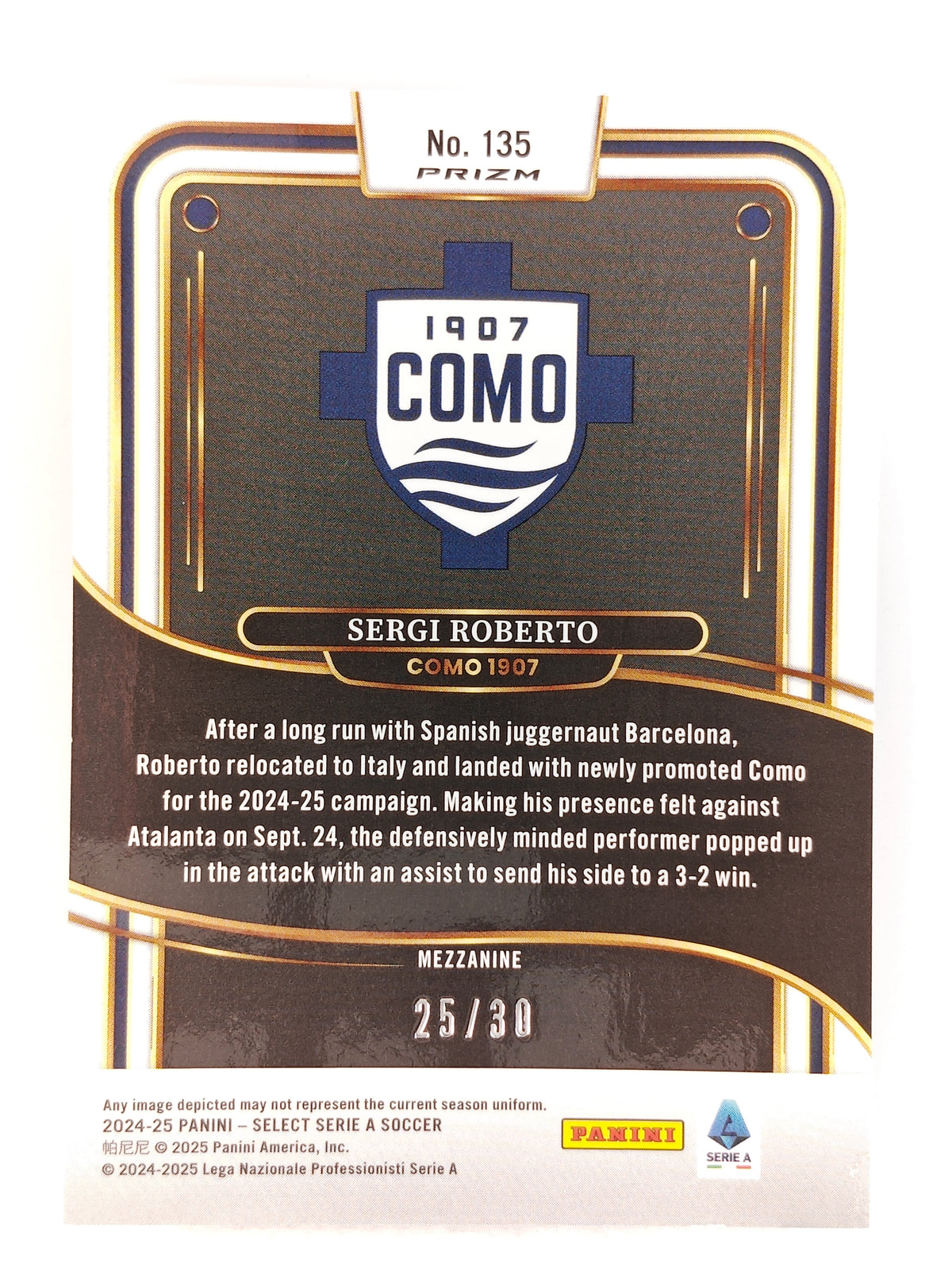 Sergi Roberto /30 - Panini Select Serie A 24/25
