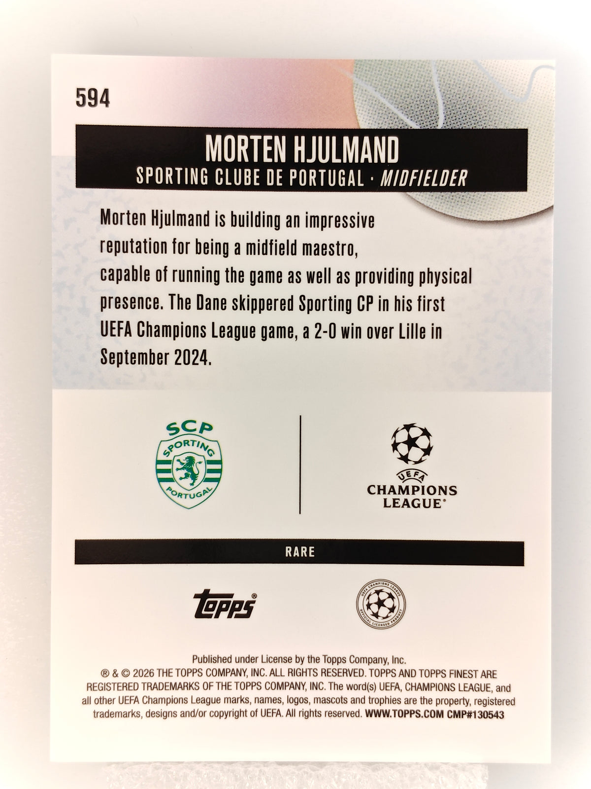 Morten Hjulmand /99 Rare - Topps Finest 25/26