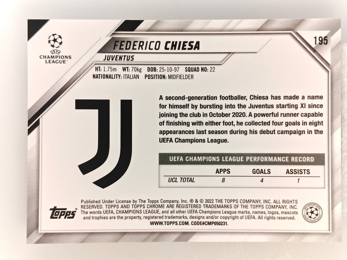 Federico Chiesa Starball Orange/Gold SP - Topps Chrome 21/22