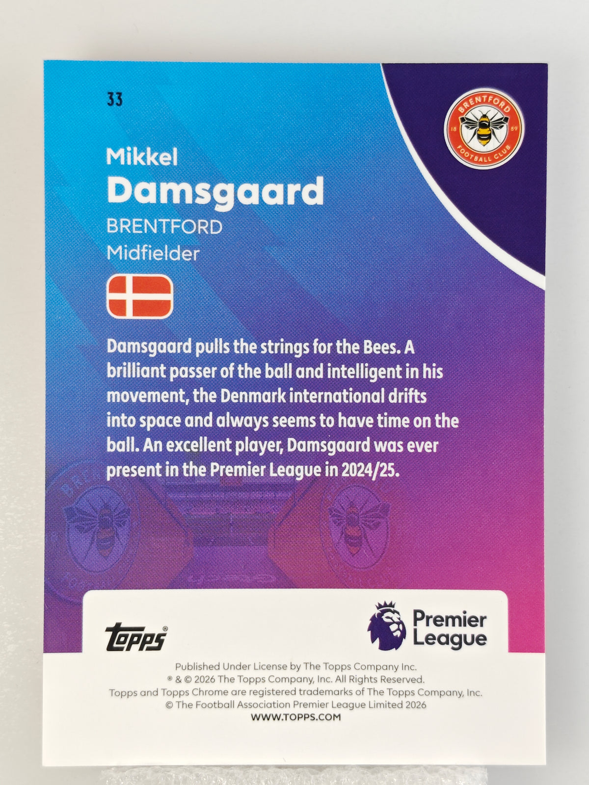 Mikkel Damsgaard 1/25 - Topps Chrome PL 25/26