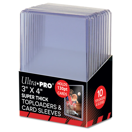 Ultra PRO 3" X 4" Super Thick 130PT Toploader with Thick Penny Sleeves (10stk)