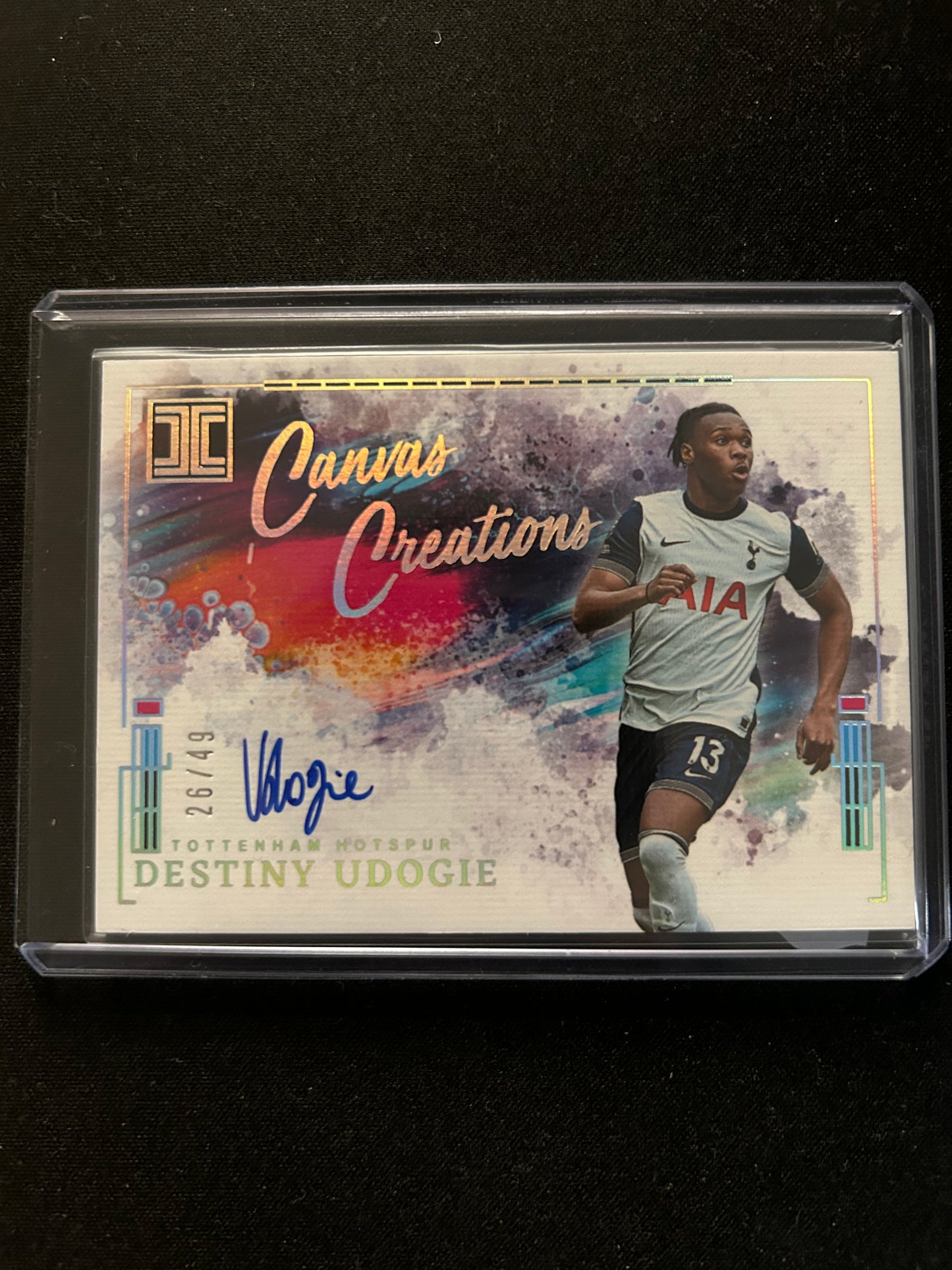2024-2025 Panini Impeccable- Destiny Udogie on card auto /49