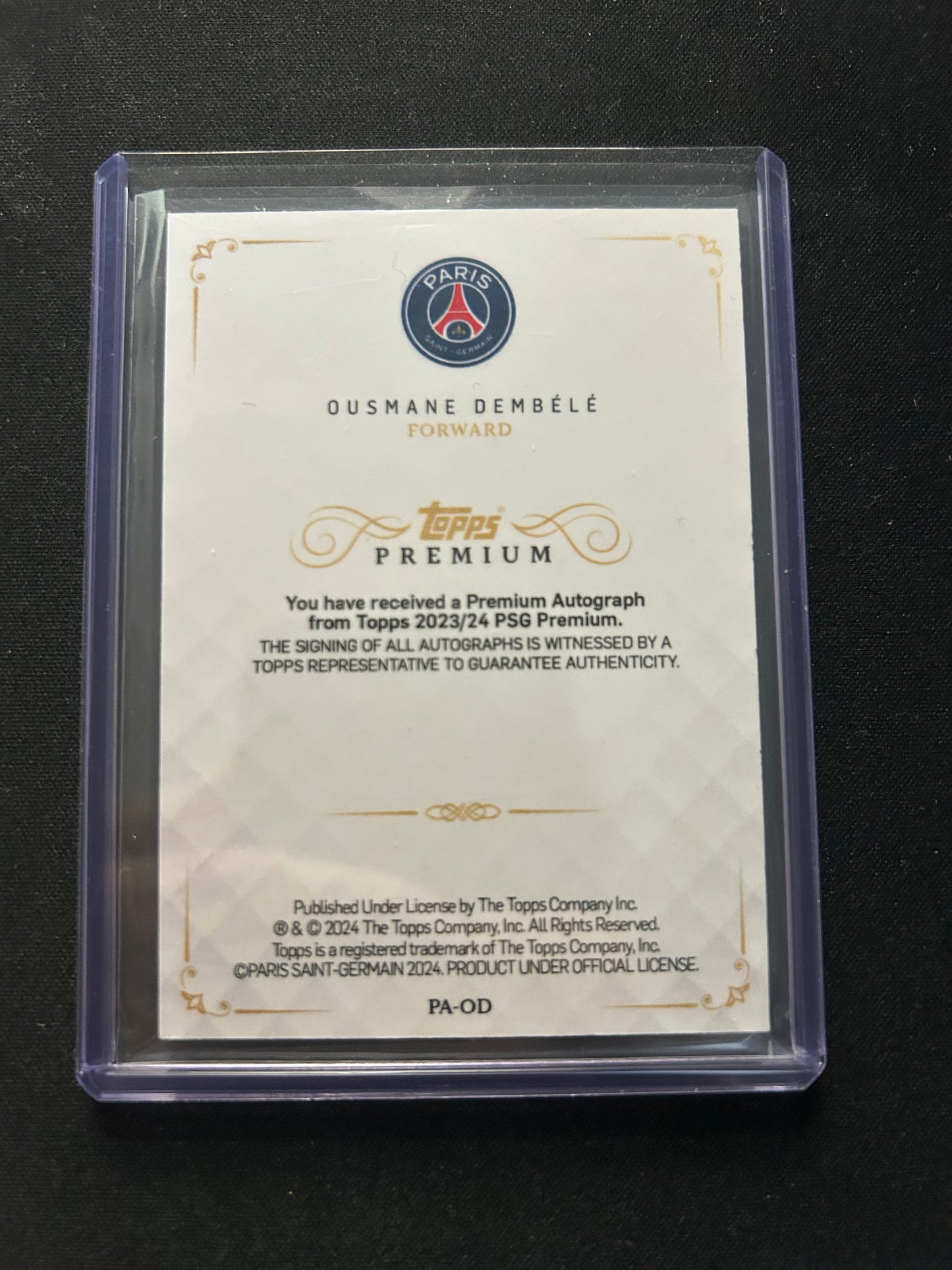 2024 Topps Premium PSG - Ousmane Dembélé on card auto /49