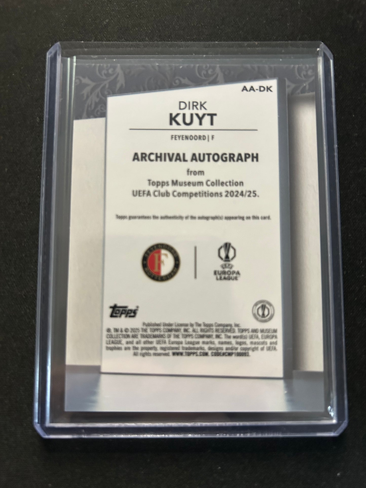2024-2025 Topps Musuem - Dirk Kuyt auto /99