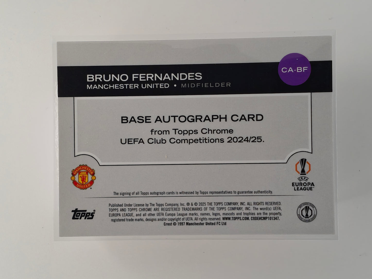 Bruno Fernandes auto /25 bookend Topps Chrome 24/25