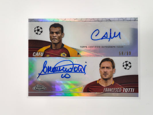 Cafu/Francesco Totti dual auto /99 Topps Chrome 23/24